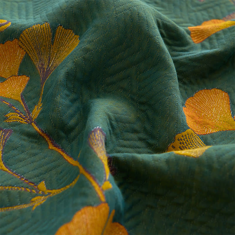 Large Ginkgo Leaf Cotton Fitted Sheet
