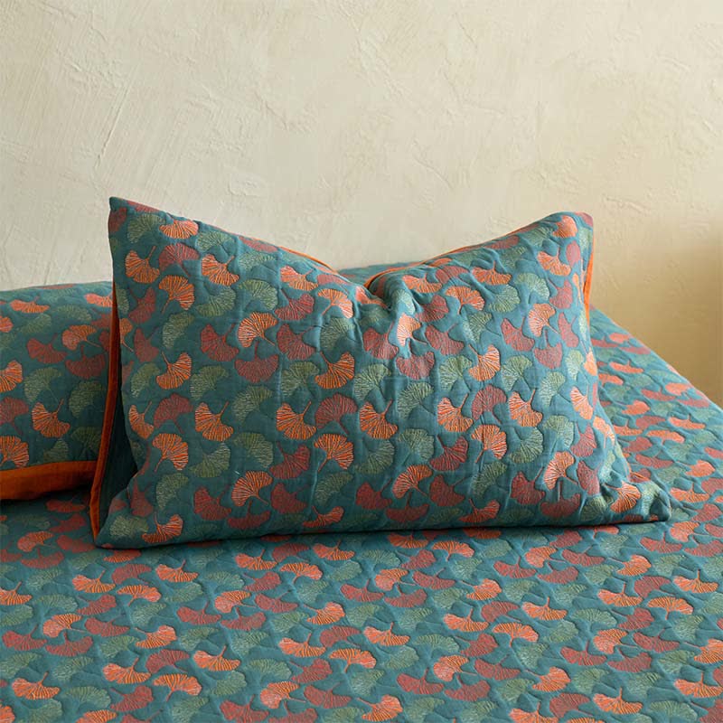 Ginkgo Cotton Gauze Jacquard Fitted Sheet