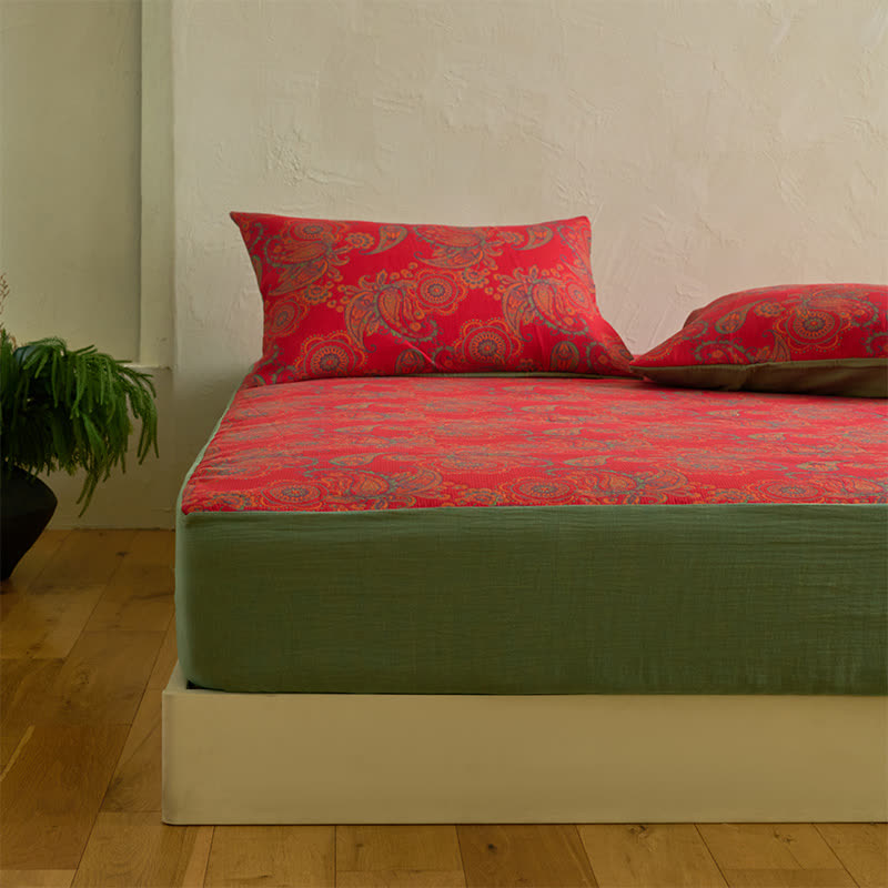 Paisley Floral Cotton Jacquard Fitted Sheet