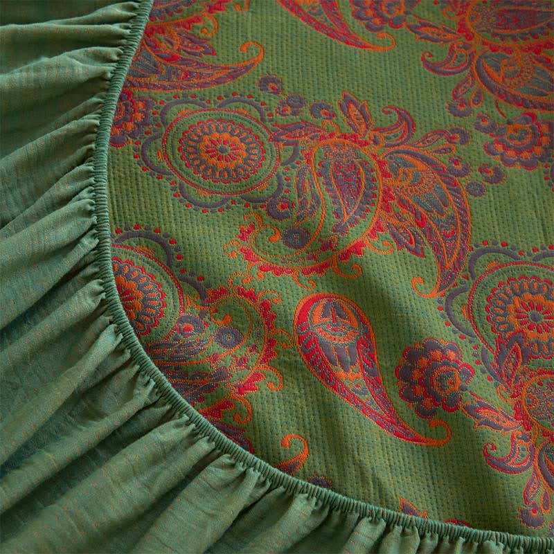 Paisley Floral Cotton Jacquard Fitted Sheet