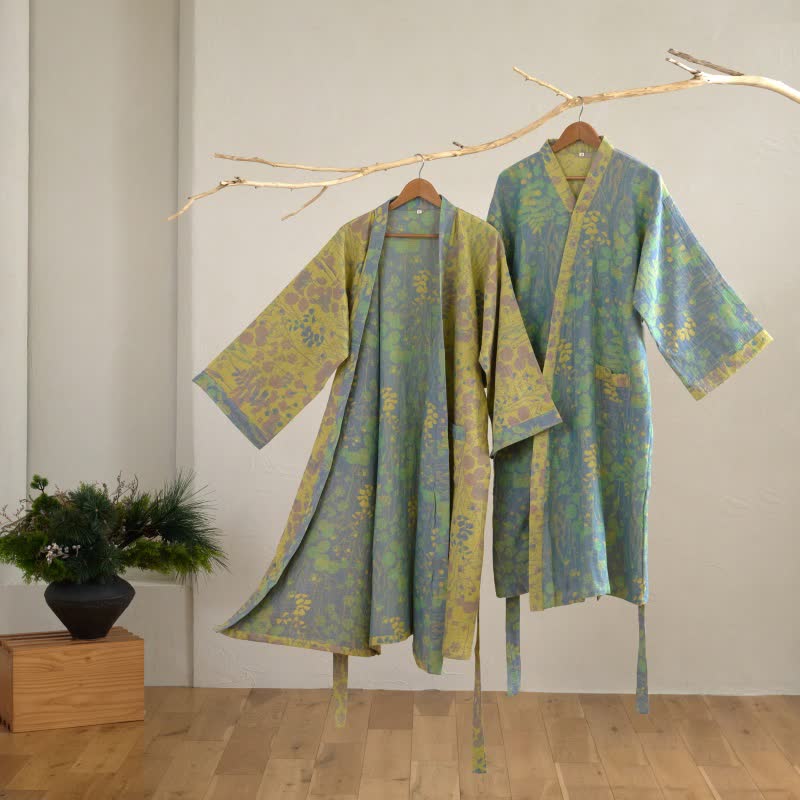 Lotus Organic Cotton Gauze Kimono Robe
