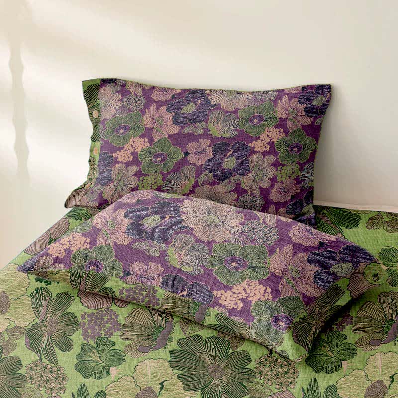 Peach Blossom Cotton Gauze Jacquard Bedspread