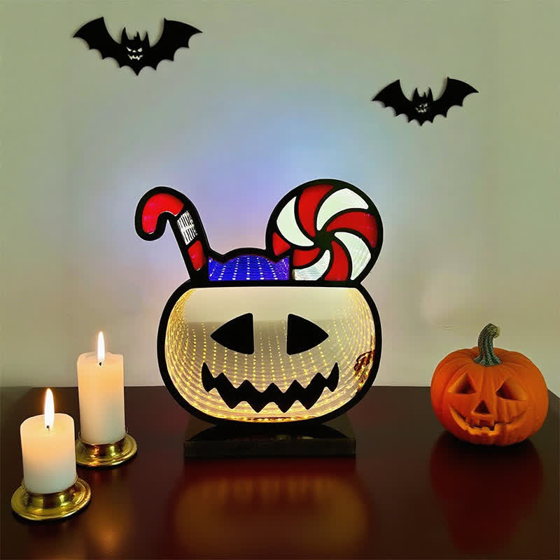 3D Pumpkin Infinity Lights Halloween Decoration