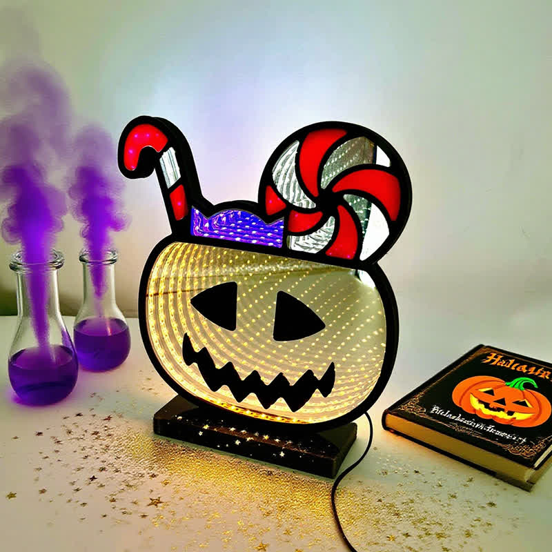 3D Pumpkin Infinity Lights Halloween Decoration