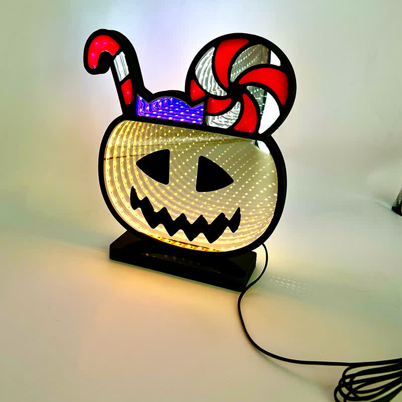 3D Pumpkin Infinity Lights Halloween Decoration
