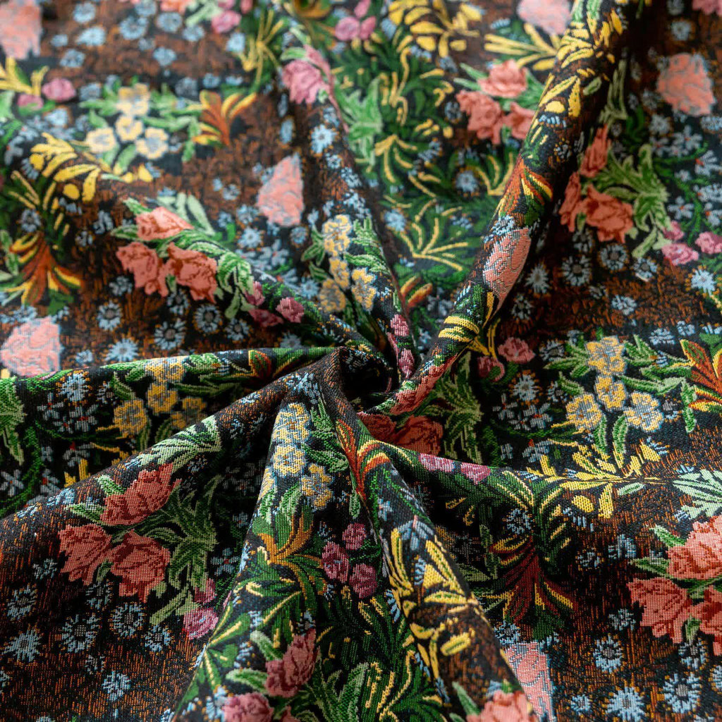 Retro Floral Branch Leaf Tassel Curtain