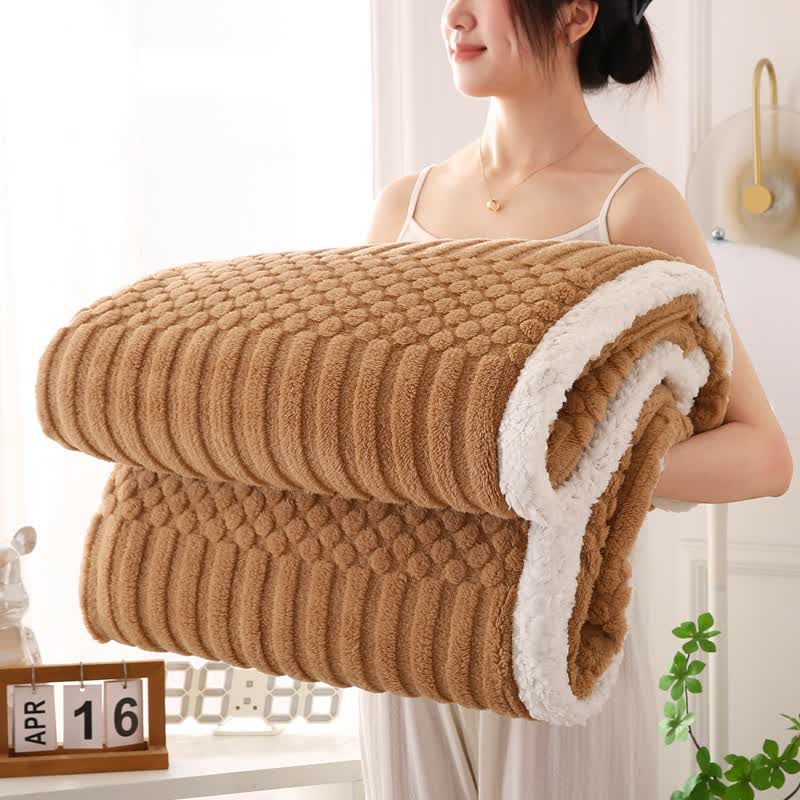 Solid Color Textured Fleece Throw Blanket