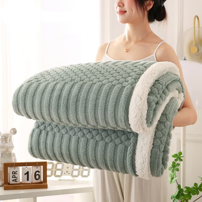 Solid Color Textured Fleece Throw Blanket
