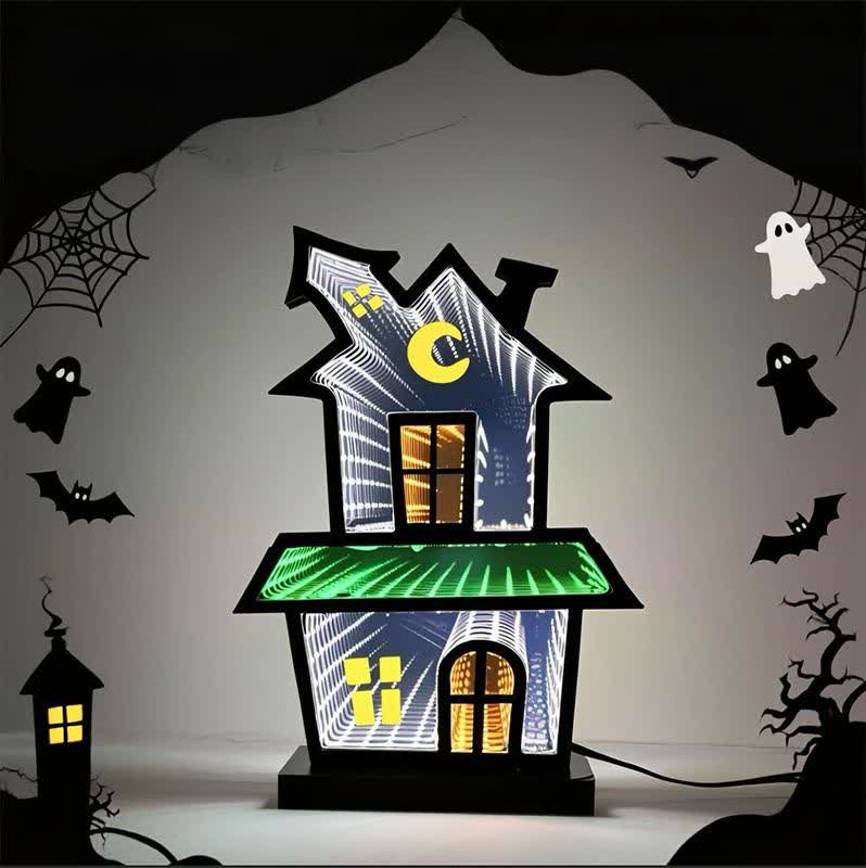 3D House Infinity Lights Halloween Decoration