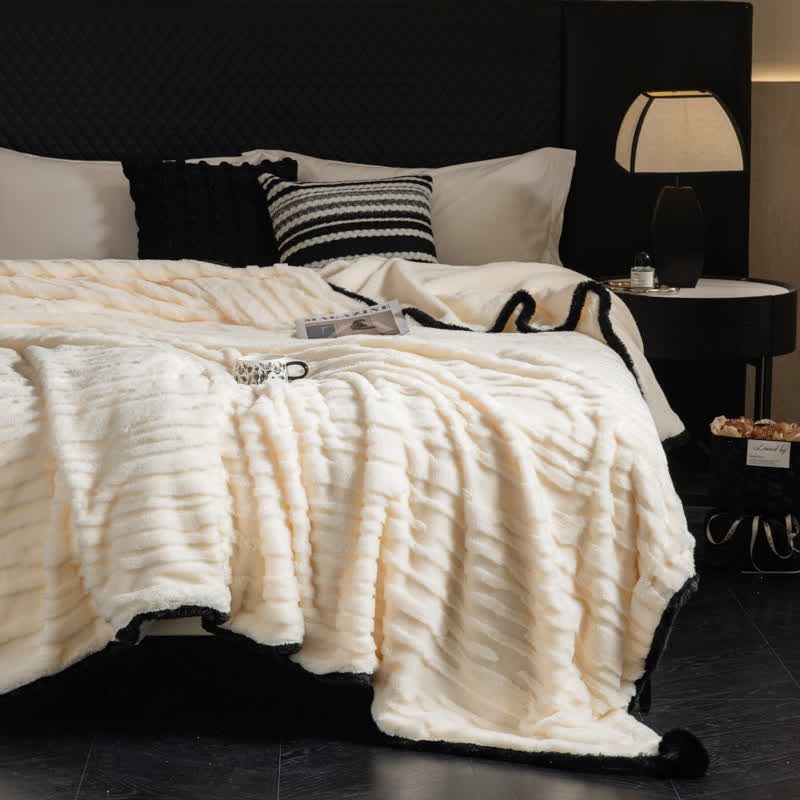 Textured Striped Jacquard Throw Blanket