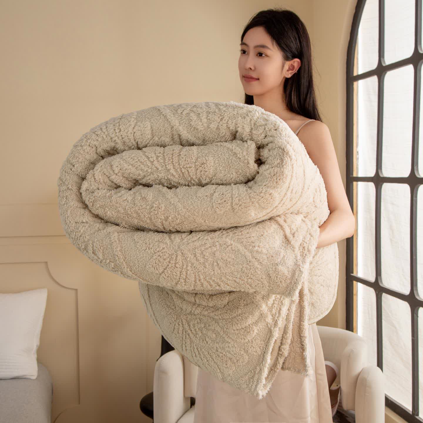 Vintage Floral Jacquard Throw Blanket