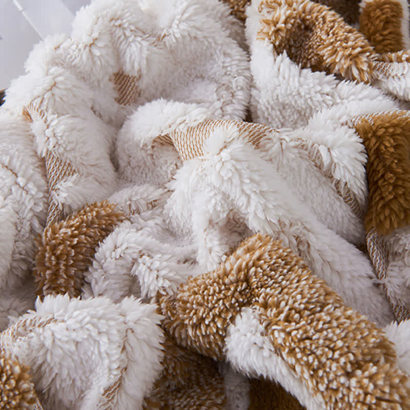 Bohemian Style Jacquard Sherpa Throw Blanket