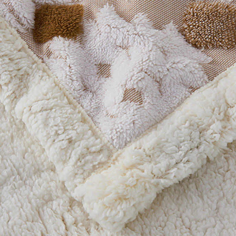 Bohemian Style Jacquard Sherpa Throw Blanket