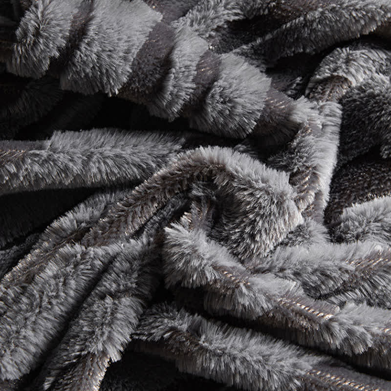 Textured Striped Jacquard Throw Blanket