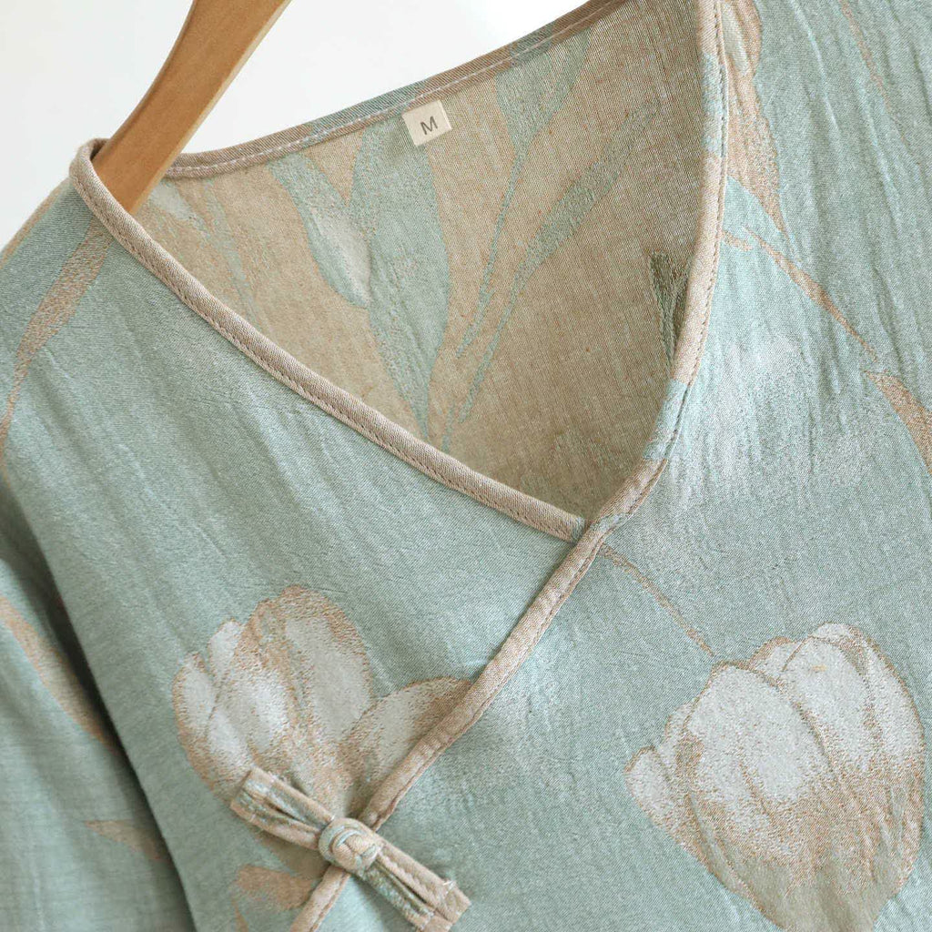 Tulip Natural Cotton Gauze Jacquard Nightdress