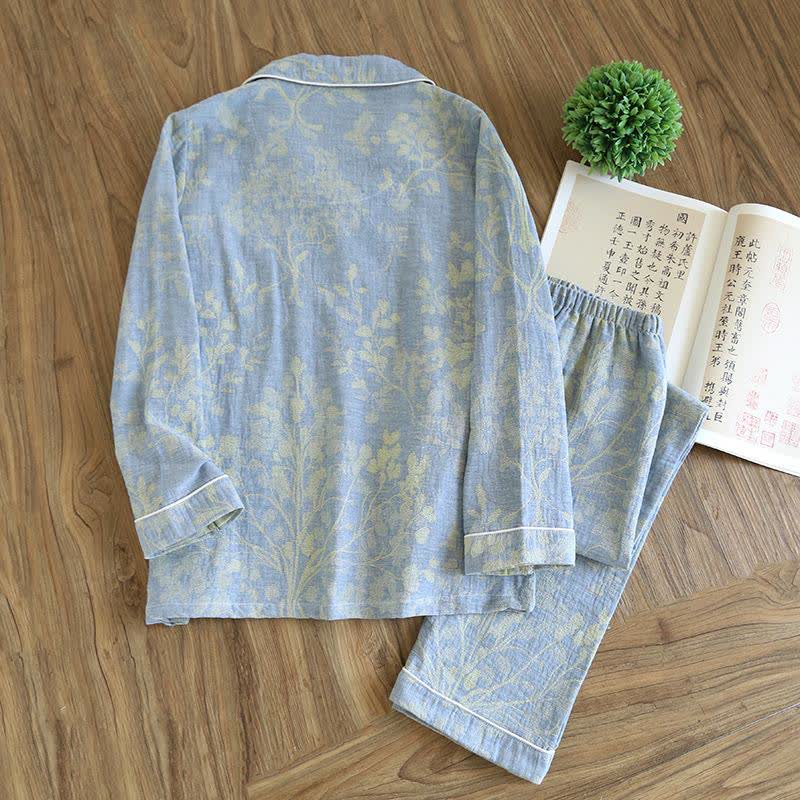Elegant Floral Organic Cotton Loungewear Set