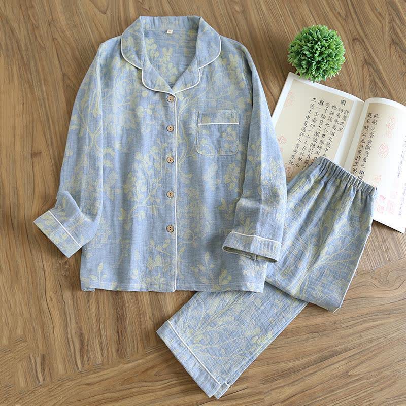 Elegant Floral Organic Cotton Loungewear Set