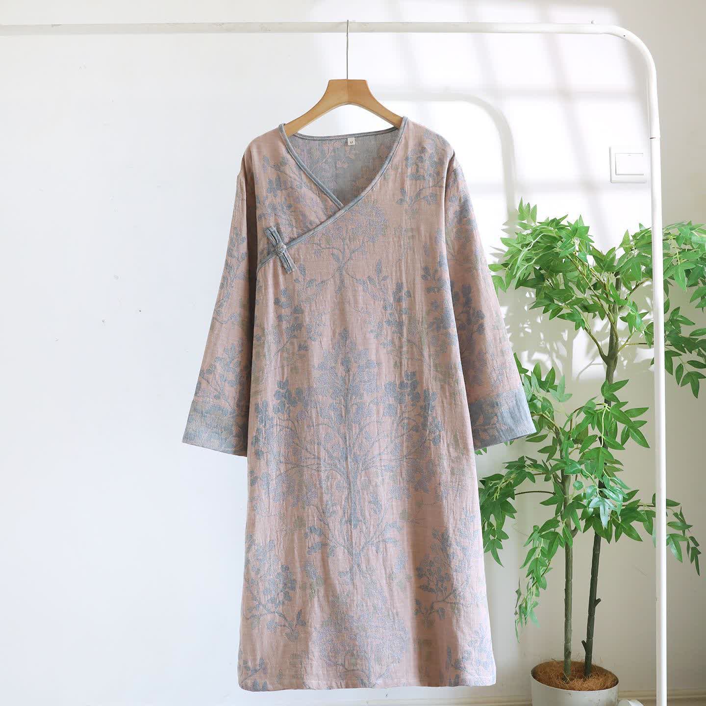 Elegant Floral Organic Cotton Nightdress