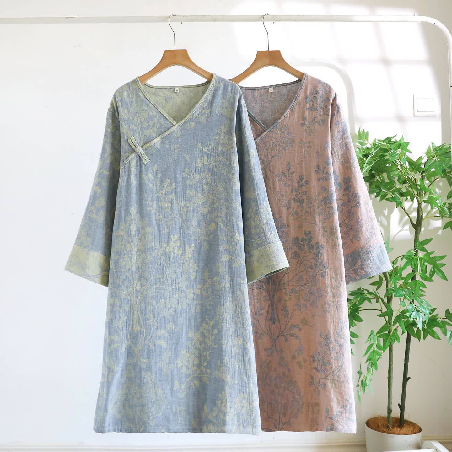 Elegant Floral Organic Cotton Nightdress