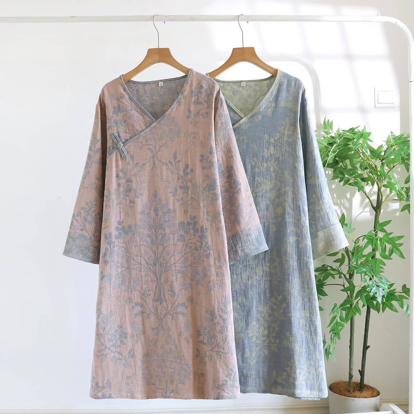 Elegant Floral Organic Cotton Nightdress