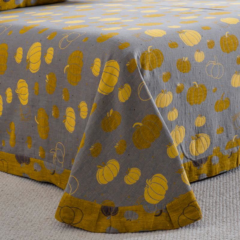 Button Pumpkin Cotton Gauze Bedding Set (4PCS)