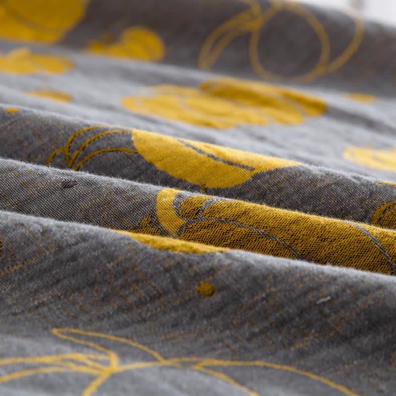 Button Pumpkin Cotton Gauze Bedding Set (4PCS)