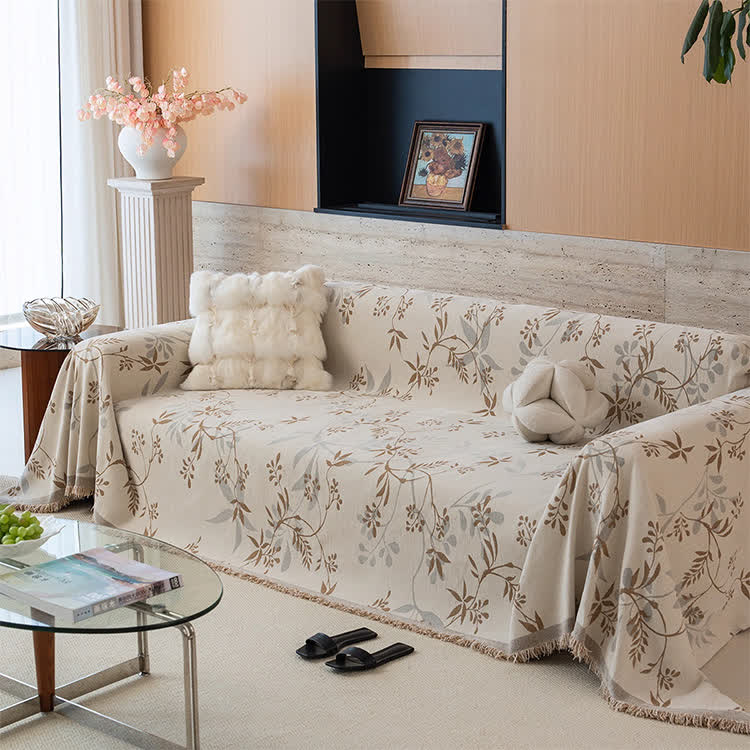 Subtle Branch Chenille Sofa Throw Blanket