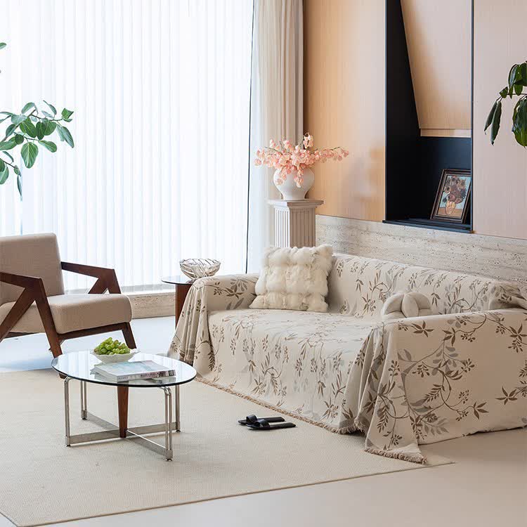 Subtle Branch Chenille Sofa Throw Blanket