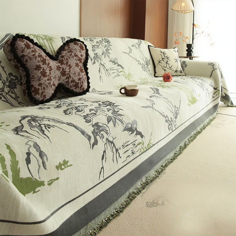 Mountain Botanical Chenille Sofa Throw