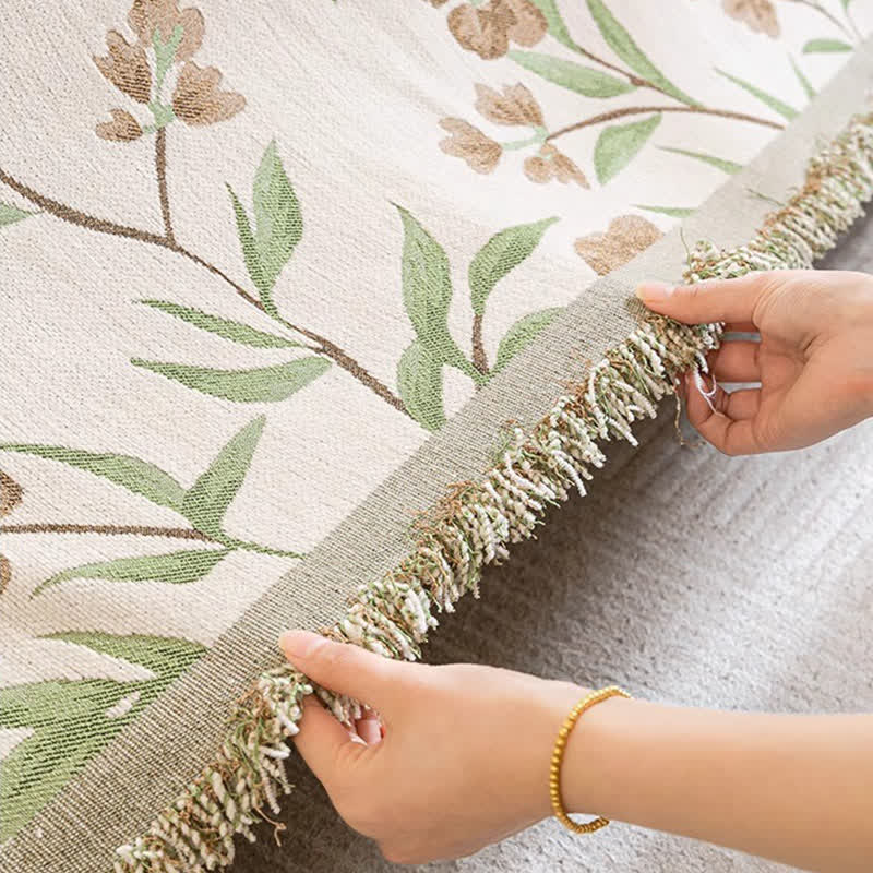 Gesang Flower Tassel Sofa Throw Blanket