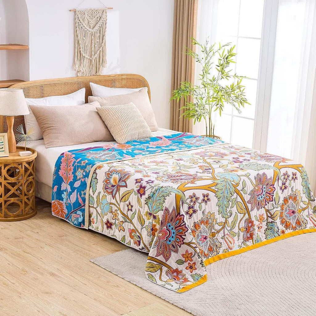 Retro Floral Muslin Cotton Gauze Quilt