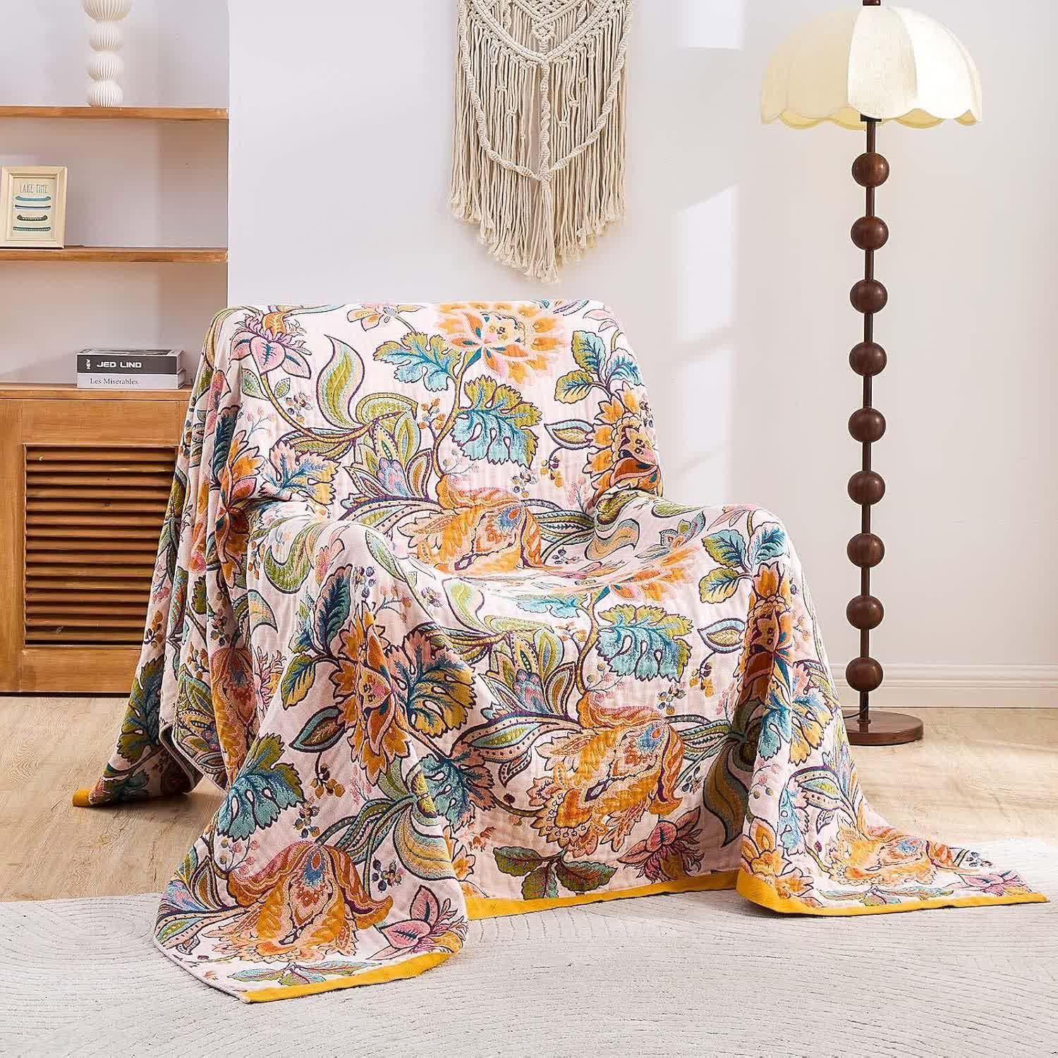 Vine Flower Muslin Cotton Gauze Quilt