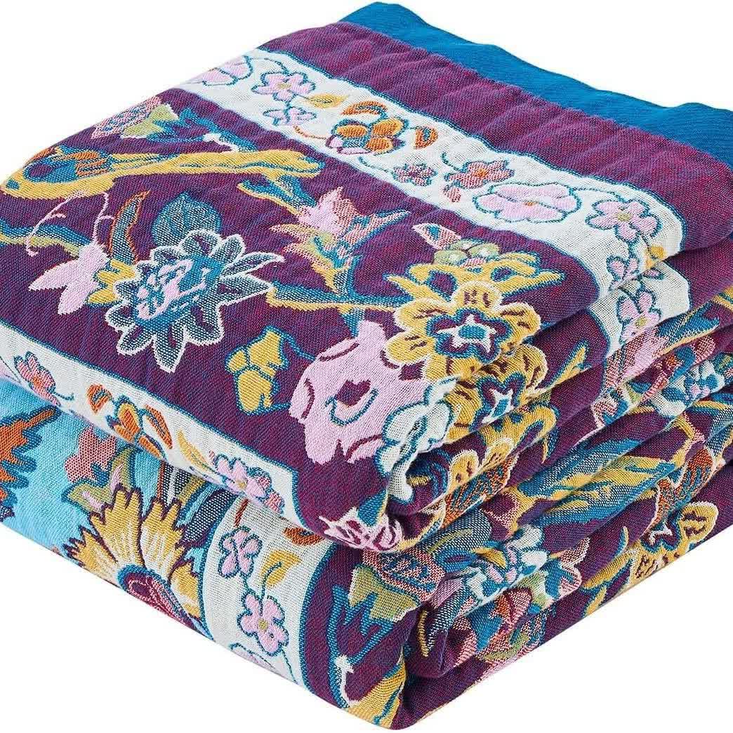 Floral Frame Muslin Cotton Gauze Quilt