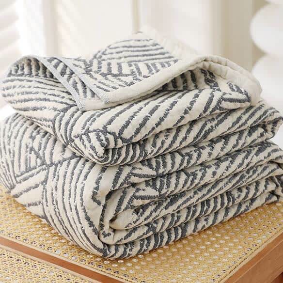 Modern Striped Muslin Cotton Gauze Quilt