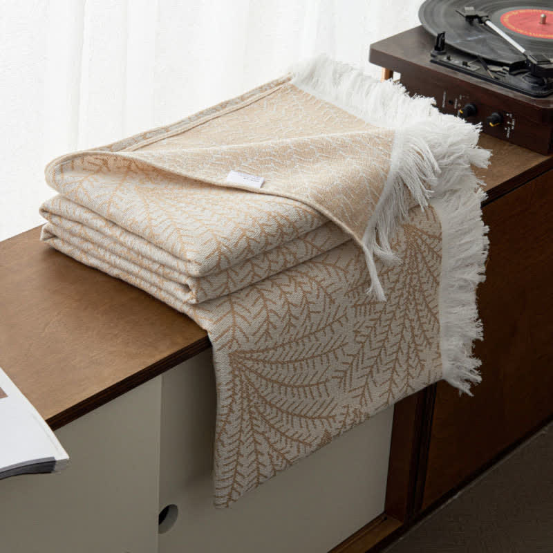 Tree-inspired Reversible Cotton Tassel Quilt