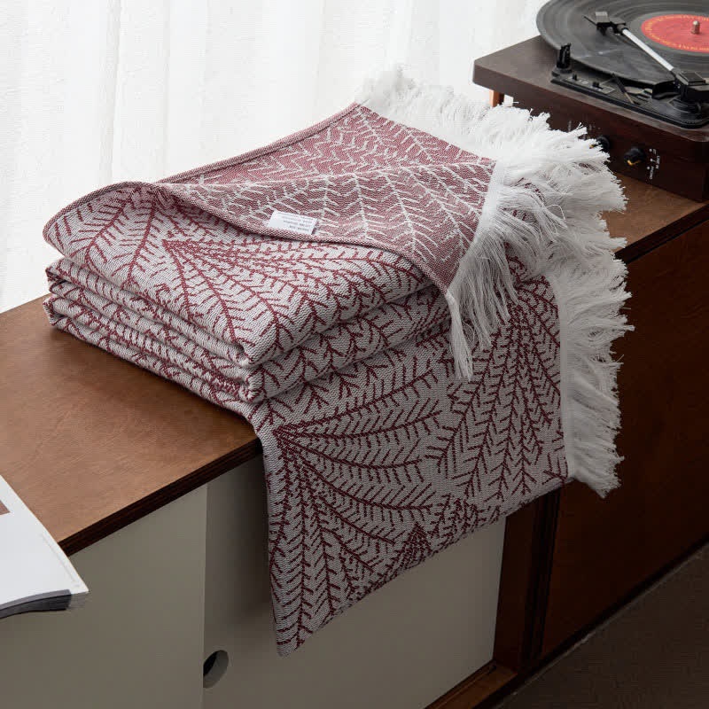 Tree-inspired Reversible Cotton Tassel Quilt