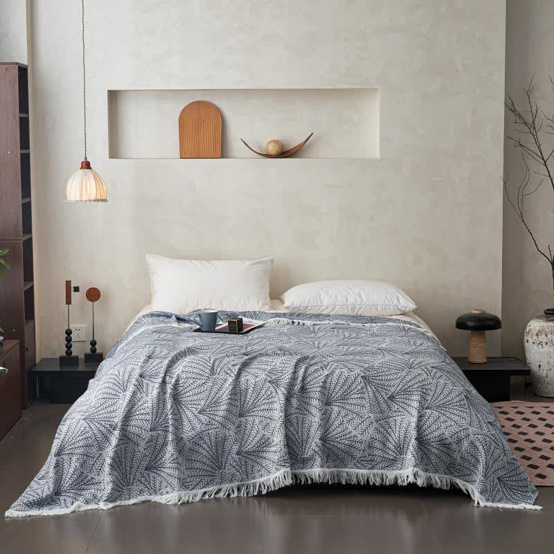 Tree-inspired Reversible Cotton Tassel Quilt