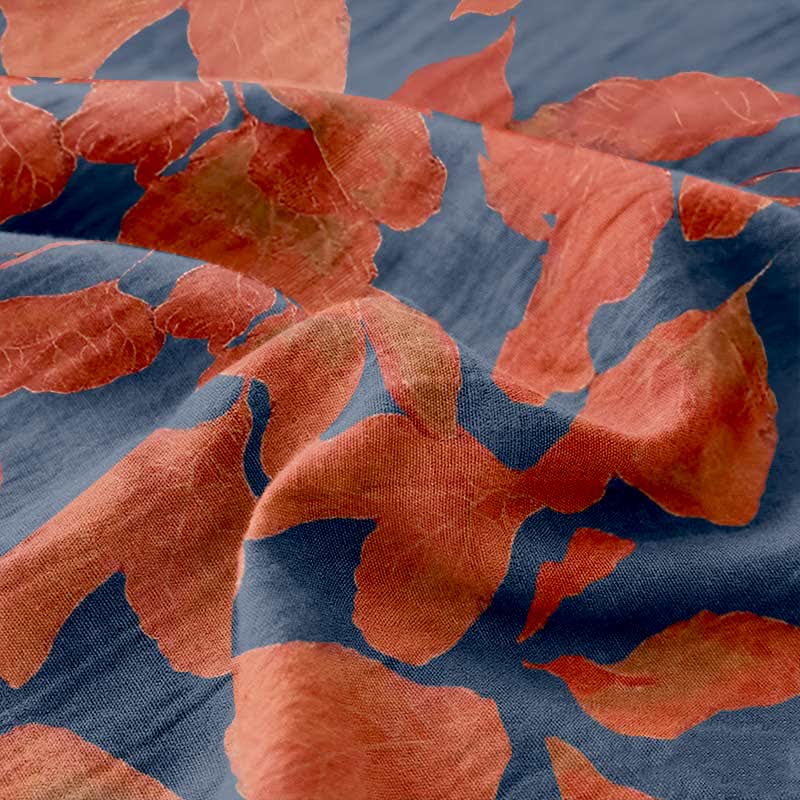 Botanical Leaf Cotton Gauze Jacquard Bedspread
