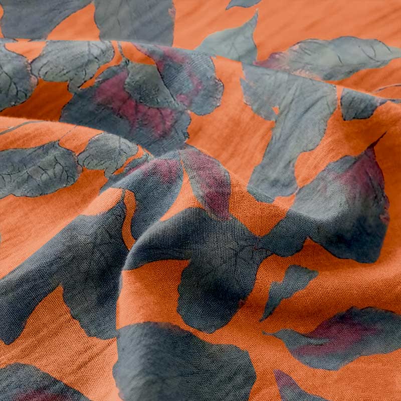 Botanical Leaf Cotton Gauze Jacquard Bedspread