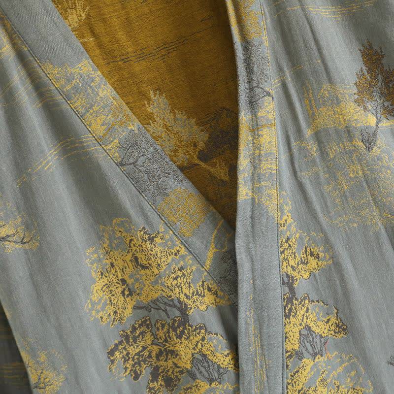 Unisex Landscape Cotton Gauze Bathrobe