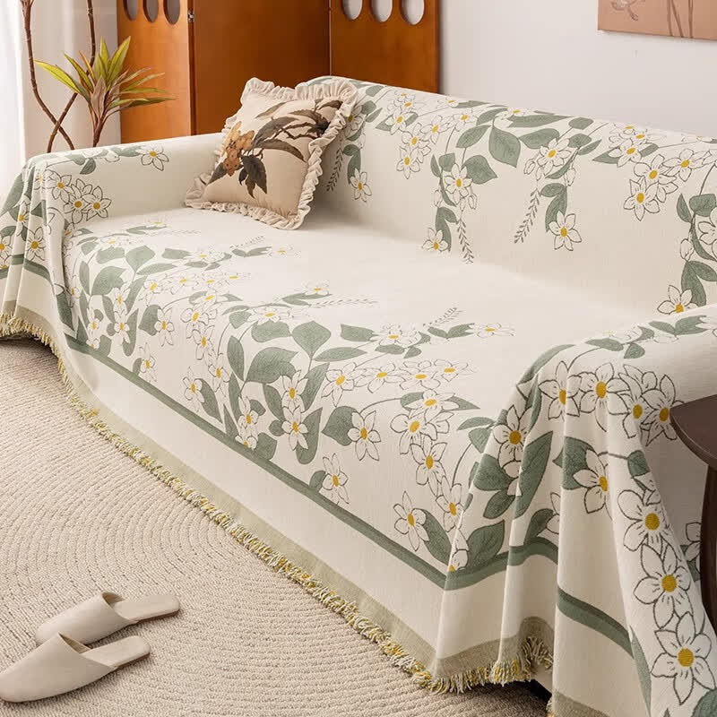Rustic Lily Chenille Sofa Throw Blanket