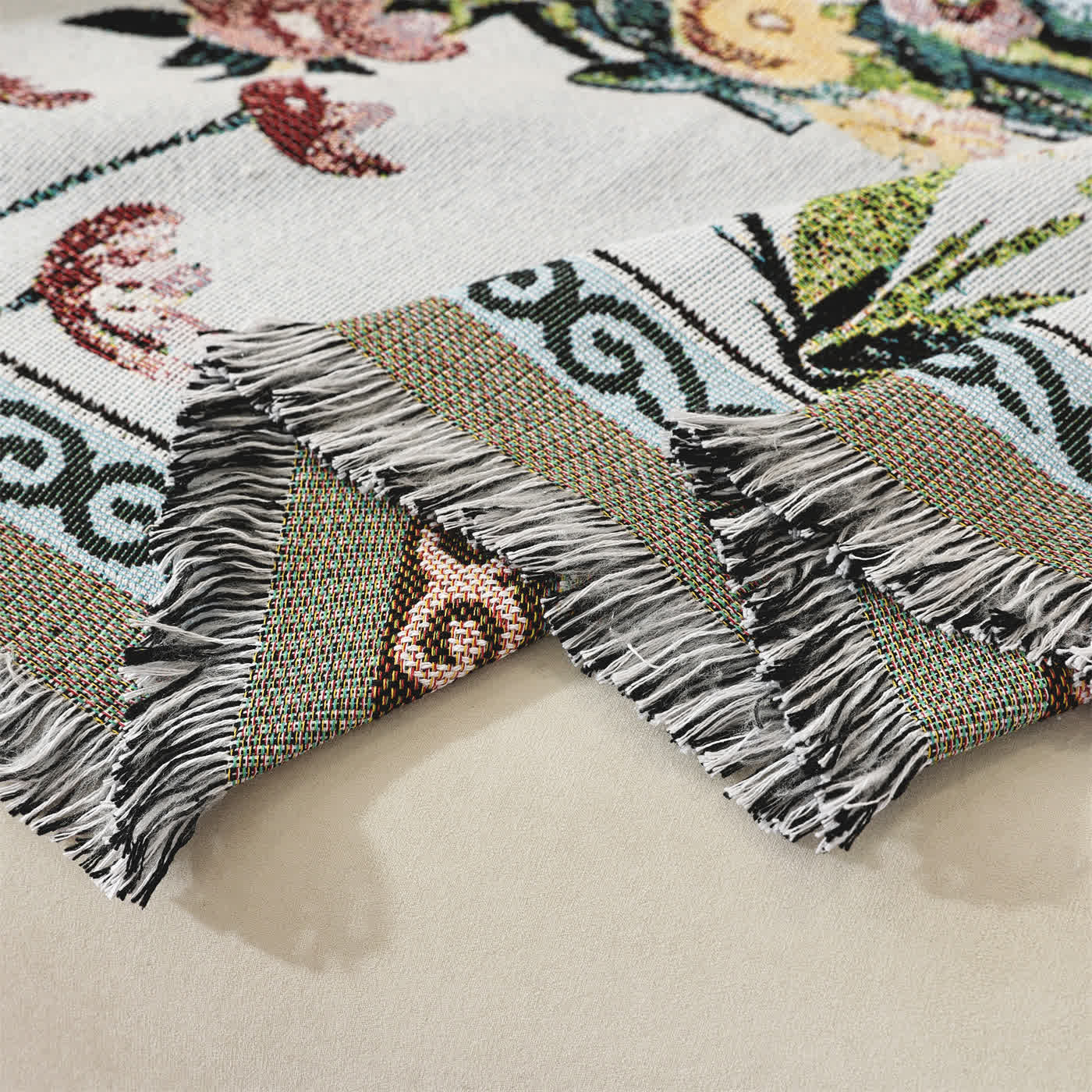 Countryside Town Chenille Sofa Throw Blanket