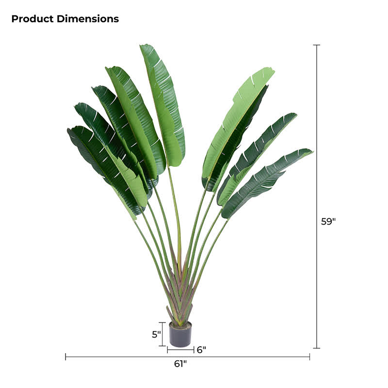 59"H Faux Travelers Palm Tree in Pot