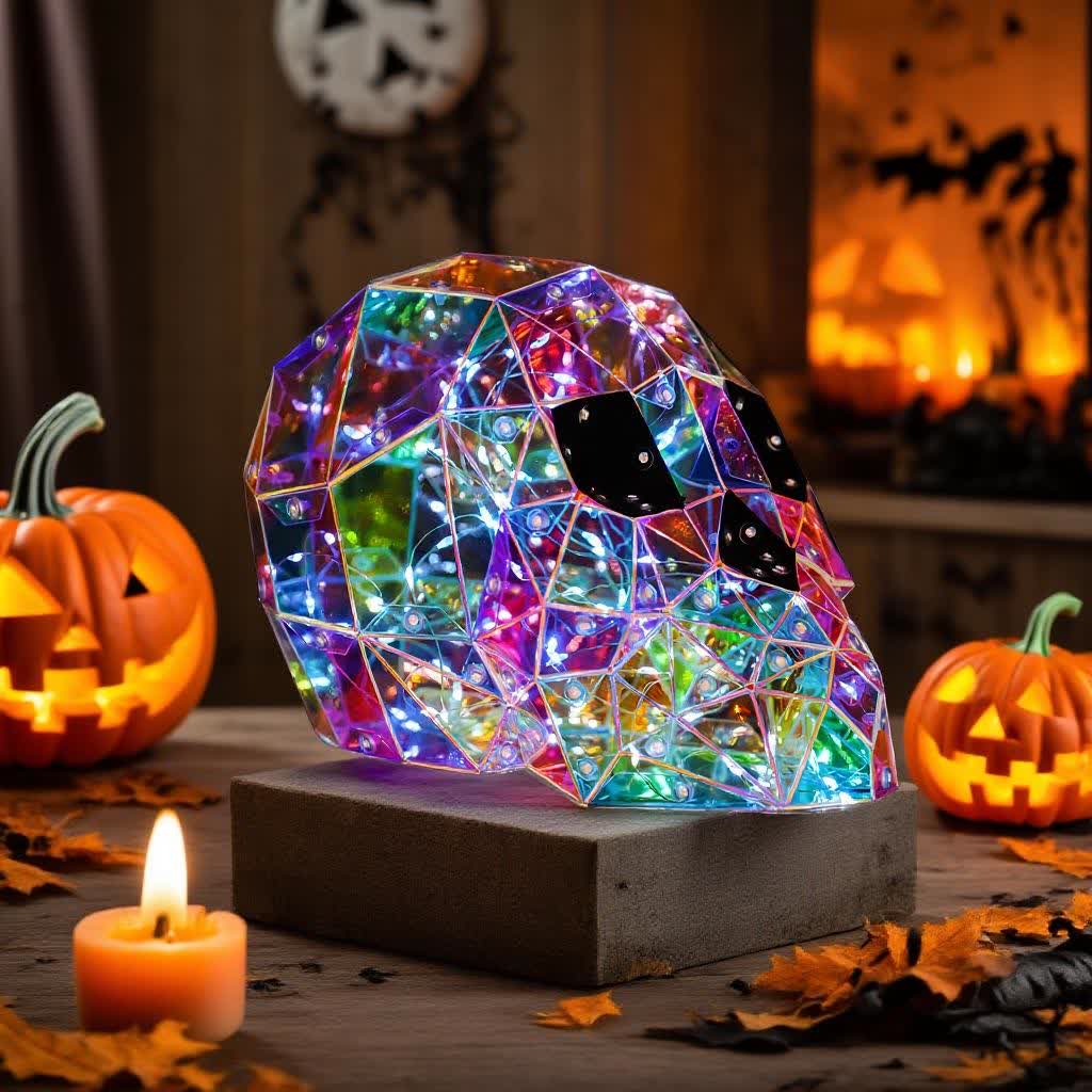 3D Skull Infinity Lights Halloween Decoration