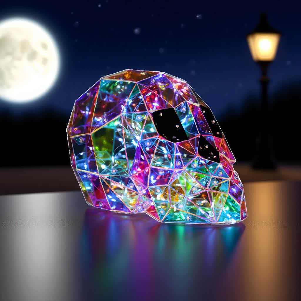 3D Skull Infinity Lights Halloween Decoration