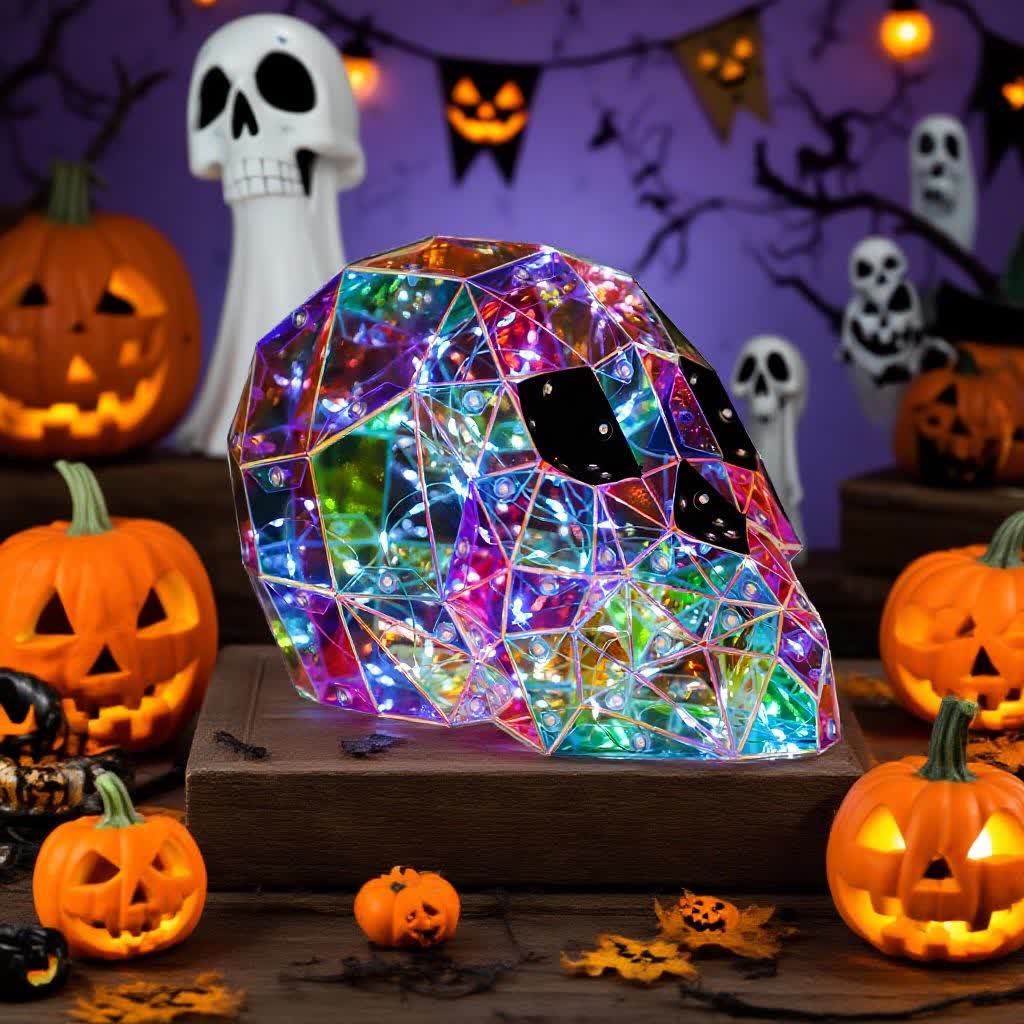 3D Skull Infinity Lights Halloween Decoration