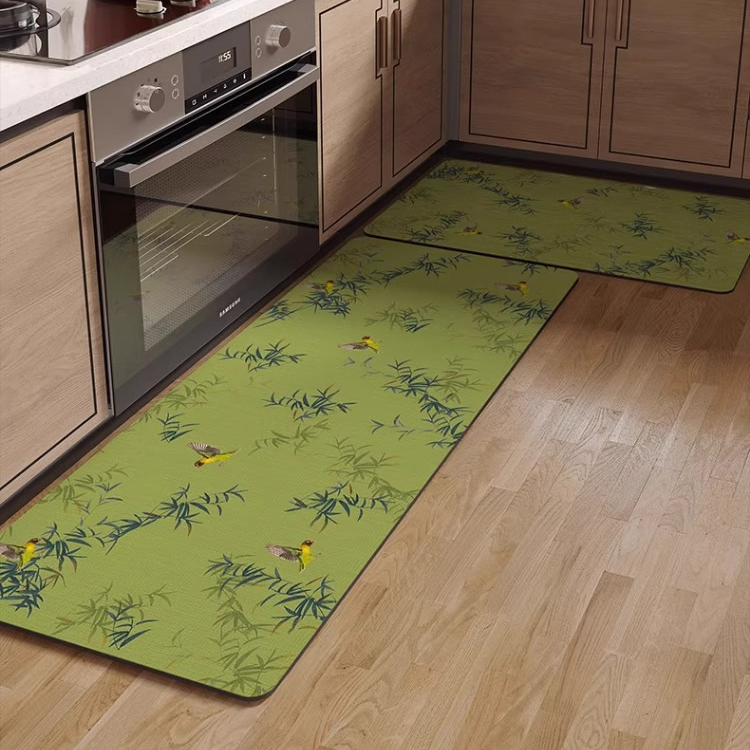 Bamboo Bird Water-absorbent Kitchen Entryway Rug