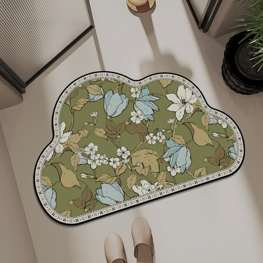 Pastoral Cloud-shaped Quick-dry Bath Mat
