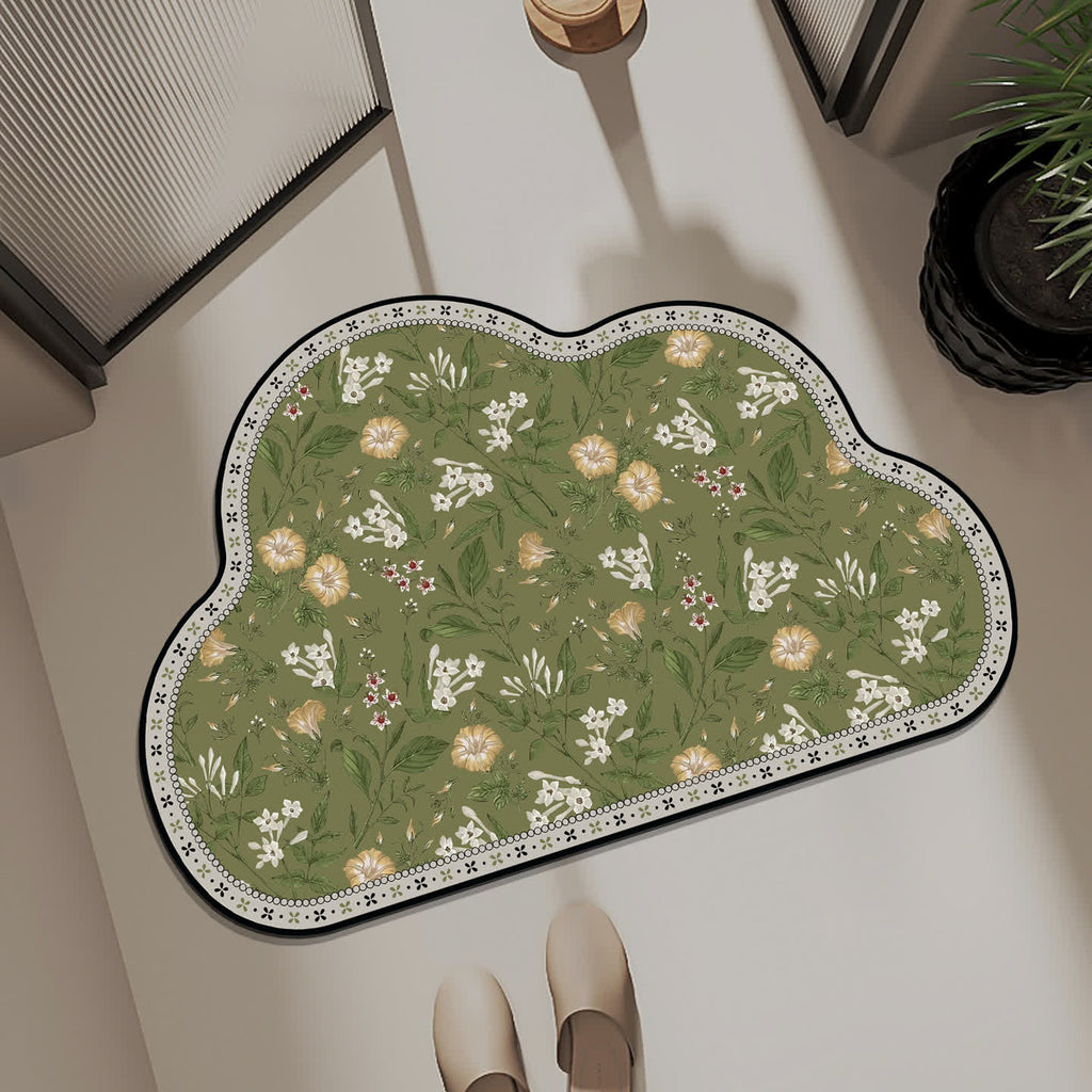 Pastoral Cloud-shaped Quick-dry Bath Mat