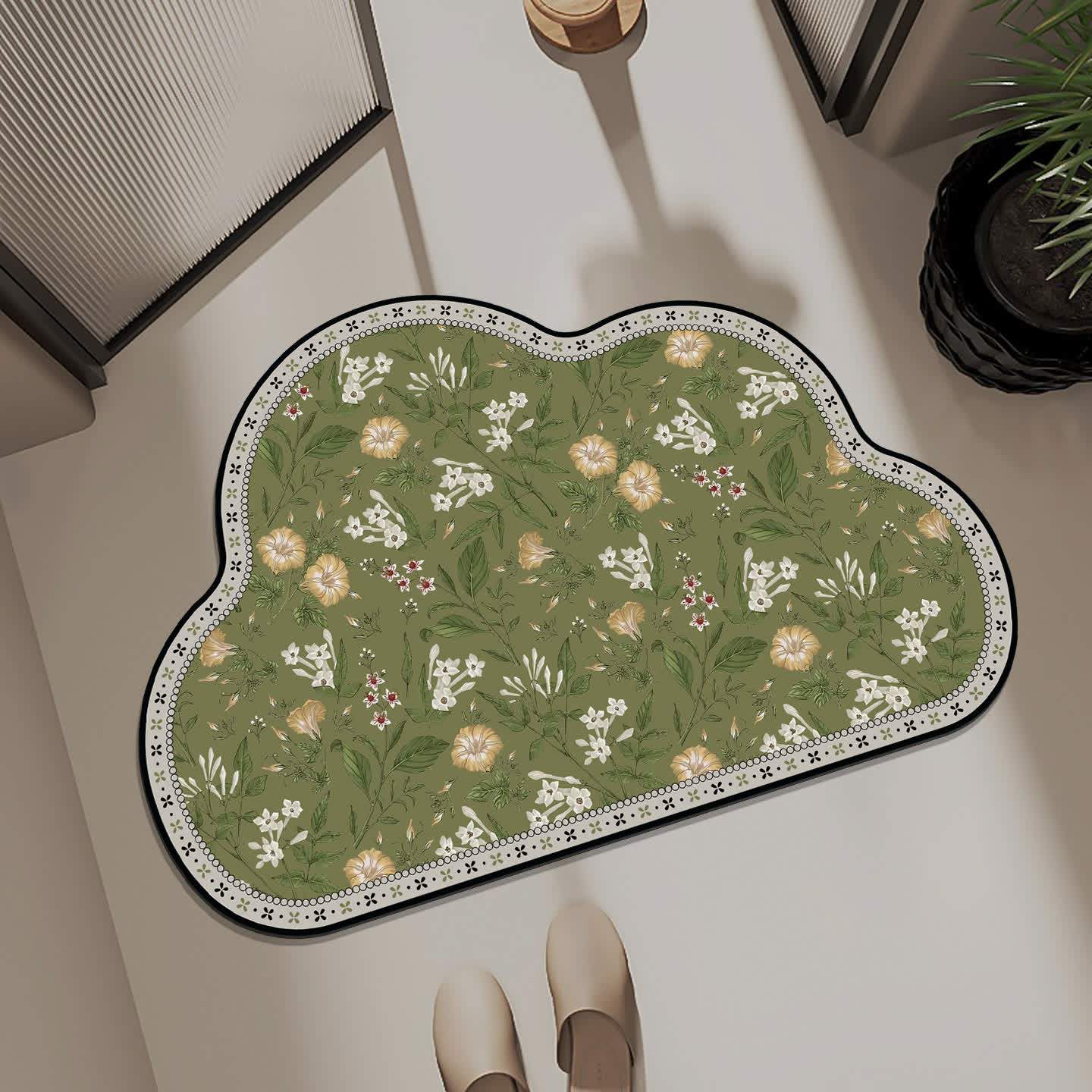 Pastoral Cloud-shaped Quick-dry Bath Mat